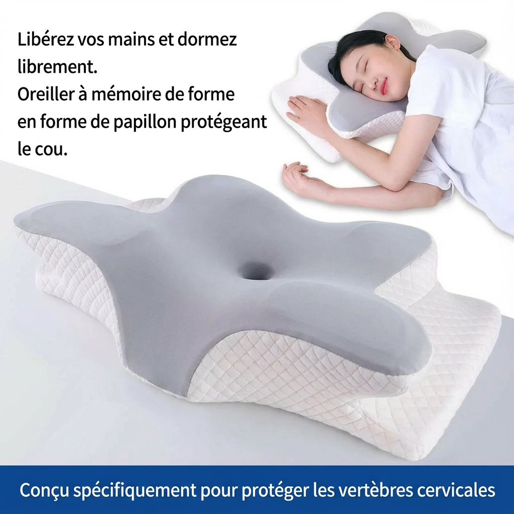 Sunmmer froid sommeil oreiller à mémoire rebond lent mémoire coton oreiller cou oreiller papillon oreiller cervical oreiller